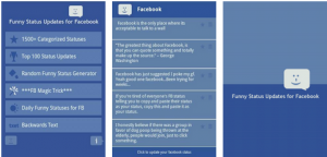 funny facebook status android app